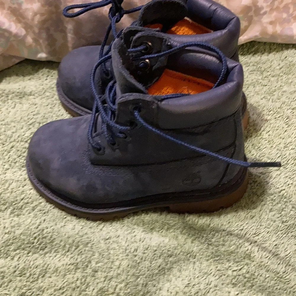 Timberland Kids Navy Blue Lace-Up Boots